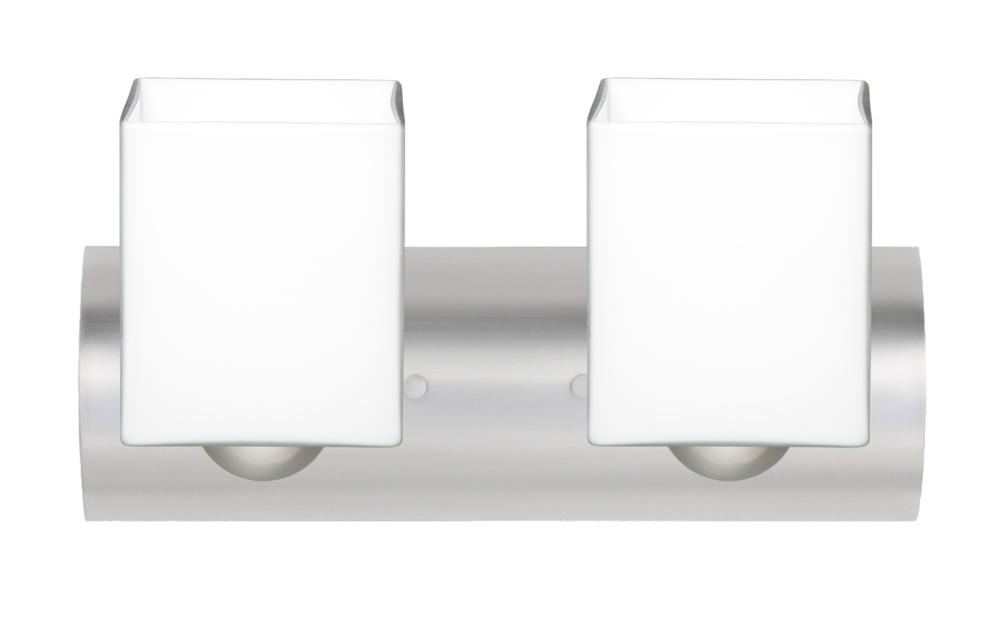 Besa Wall Rise Satin Nickel Opal Matte 2x9W LED