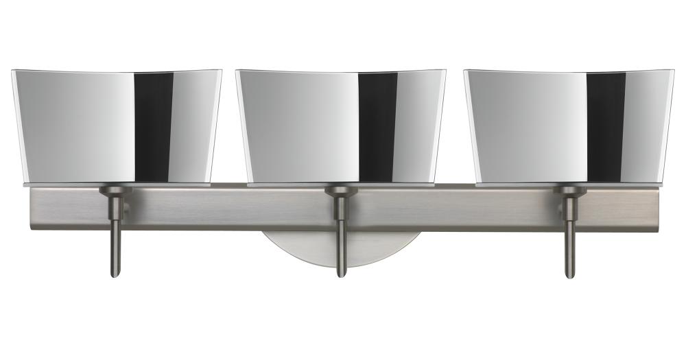 Besa Groove Wall 3SW Mirror-Frost Satin Nickel 3x40W G9