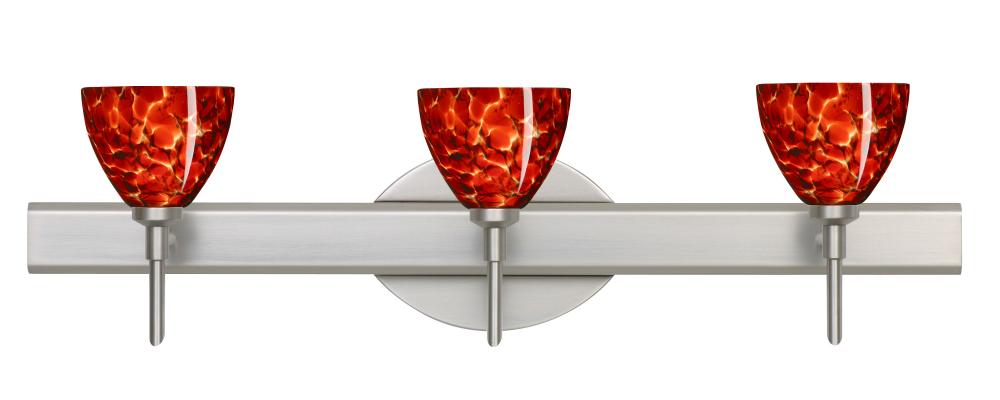 Besa Divi Wall 3SW Garnet Satin Nickel 3x5W LED