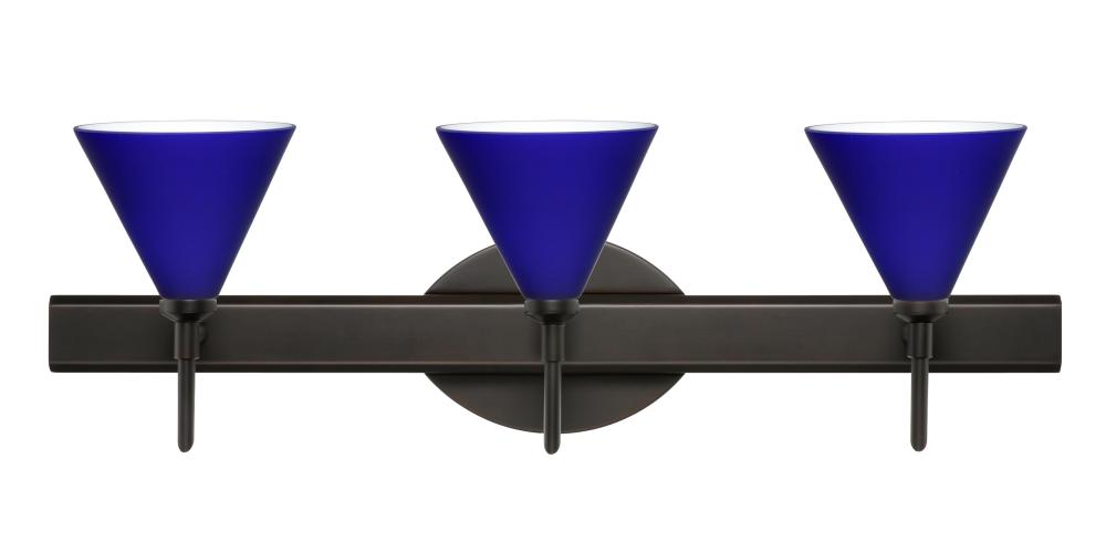 Besa Wall Kani Bronze Cobalt Blue Matte 3x5W LED