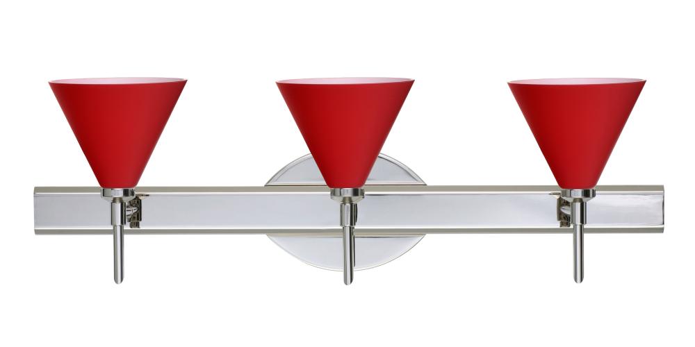 Besa Wall Kani Chrome Ruby Matte 3x5W LED