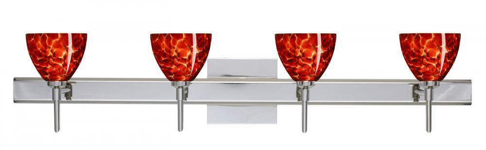 Besa Divi Wall With SQ Canopy 4SW Garnet Chrome 4x5W LED