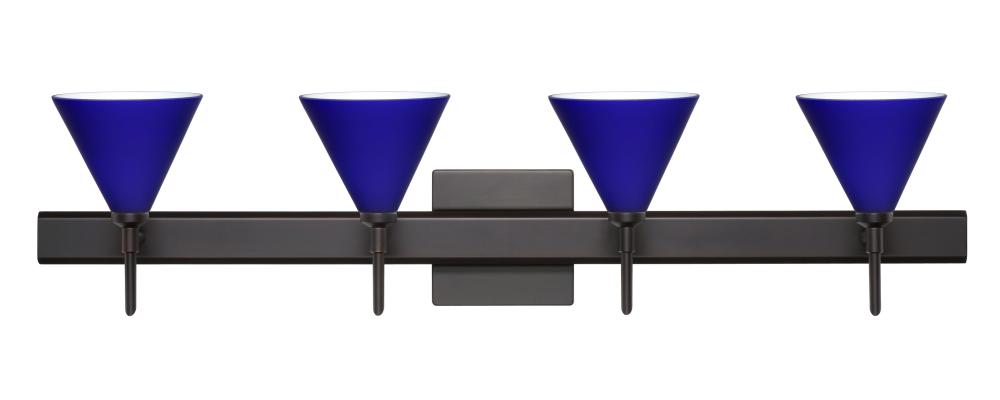 Besa Wall With SQ Canopy Kani Bronze Cobalt Blue Matte 4x5W LED