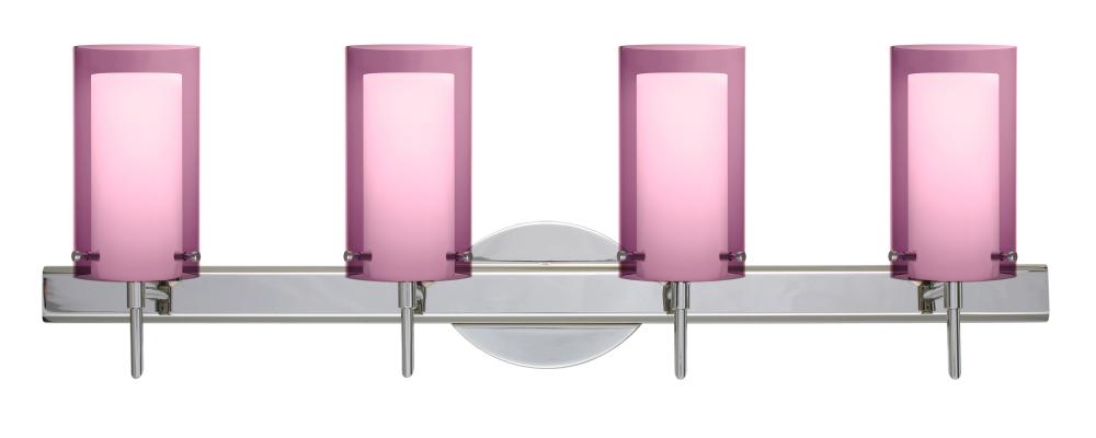 Besa Pahu 4 Wall 4SW Transparent Amethyst/Opal Chrome 4x5W LED