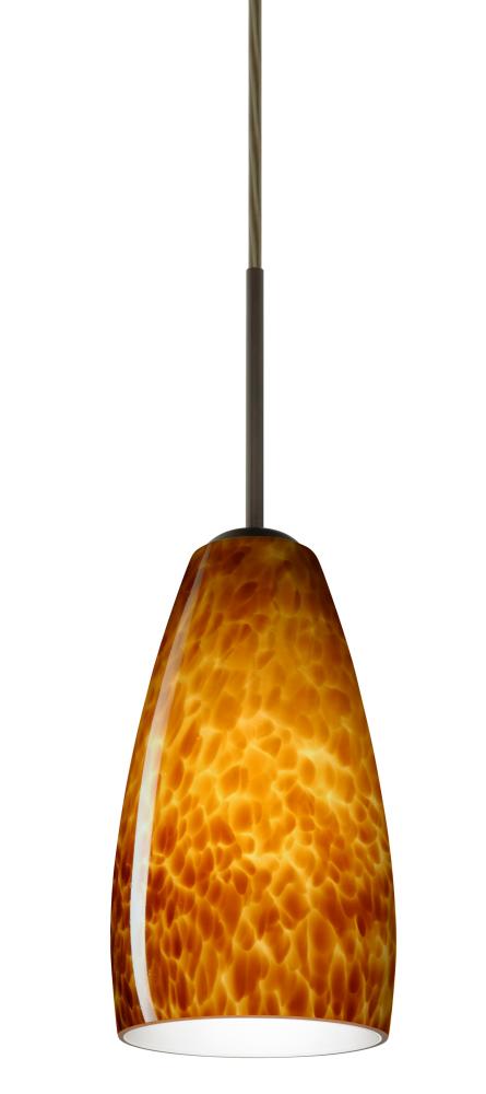 Besa Chrissy Pendant For Multiport Canopy Bronze Amber Cloud 1x50W B10 Medium Base