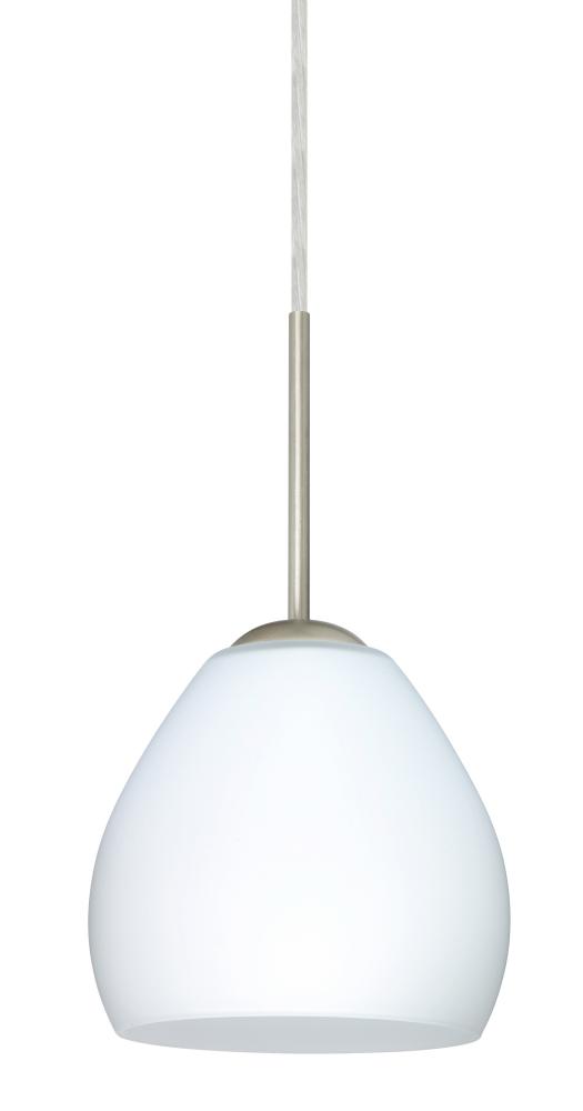 Besa Bolla Pendant For Multiport Canopy Satin Nickel Opal Matte 1x50W Candelabra