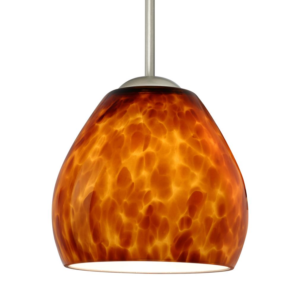 Besa Bolla Pendant For Multiport Canopy Amber Cloud Satin Nickel 1x40W MAX E26 Base