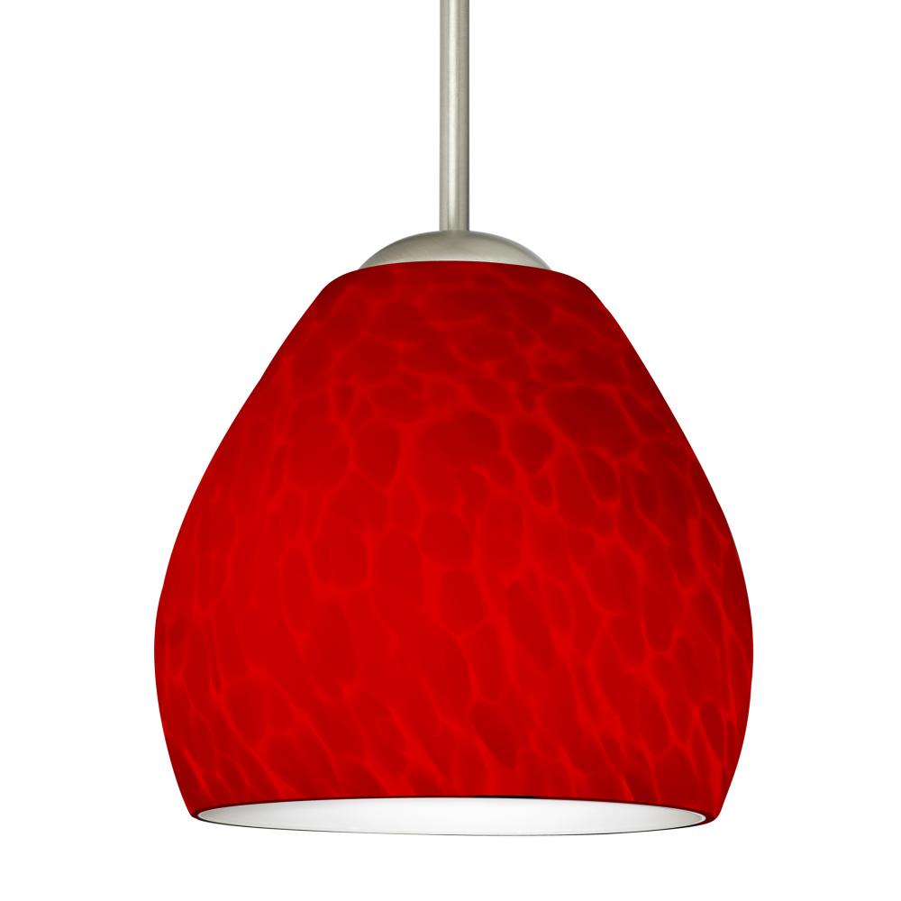 Besa Bolla Pendant For Multiport Canopy Red Cloud Satin Nickel 1x40W MAX E26 Base