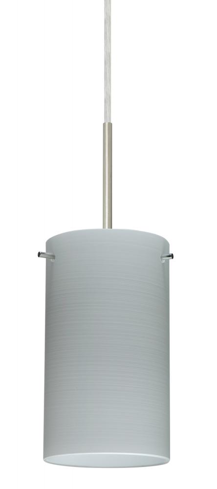 Besa Stilo 7 Pendant For Multiport Canopy Satin Nickel Chalk 1x50W Candelabra