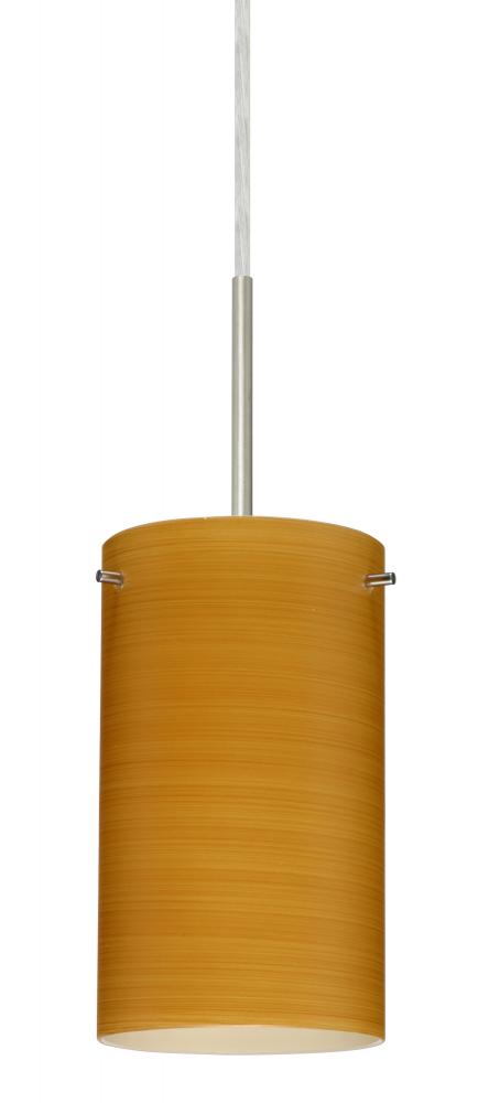 Besa Stilo 7 Pendant For Multiport Canopy Satin Nickel Oak 1x40W B10 Med