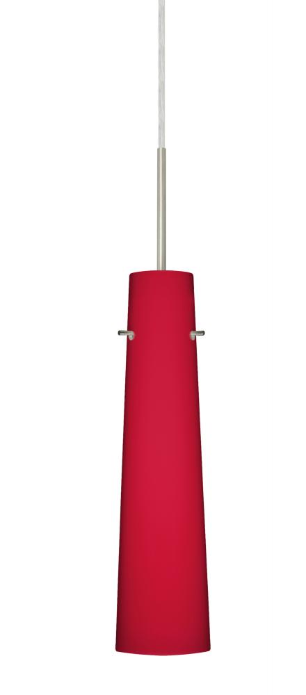 Besa Camino Pendant For Multiport Canopy Satin Nickel Ruby Matte 1x40W Halogen