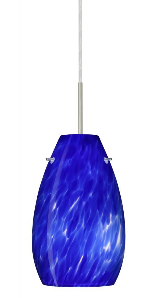 Besa Pera 9 Pendant For Multiport Canopy Satin Nickel Blue Cloud 1x100W Medium Base,