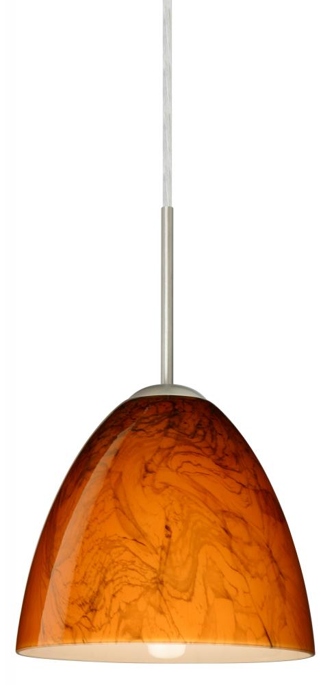 Besa Vila LED Pendant For Multiport Canopy Habanero Satin Nickel 1x9W LED