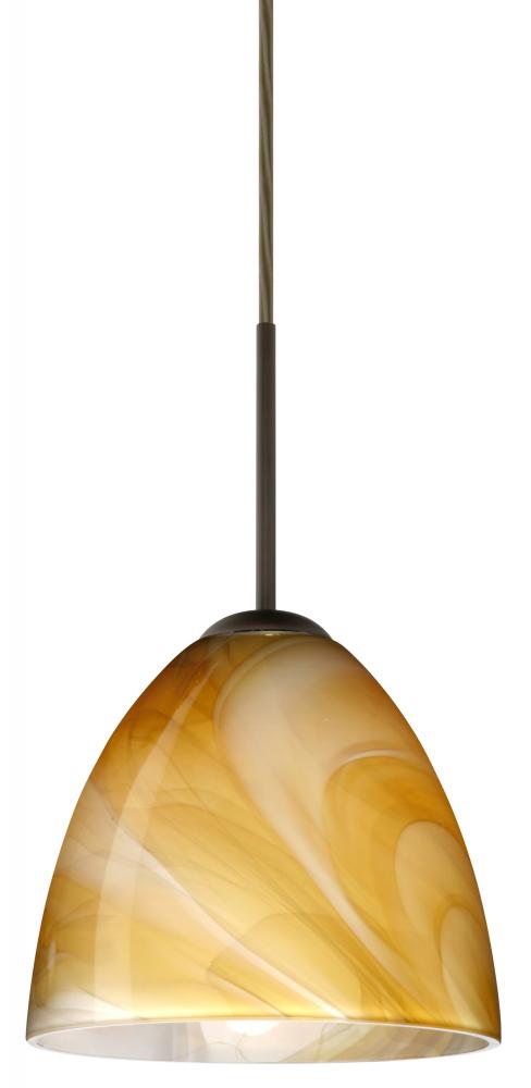 Besa Vila LED Pendant For Multiport Canopy Honey Bronze 1x9W LED, 15Ft. Cord