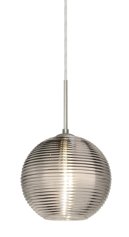 Besa Kristall 8 Pendant For Multiport Canopy Satin Nickel Smoke 1x9W LED