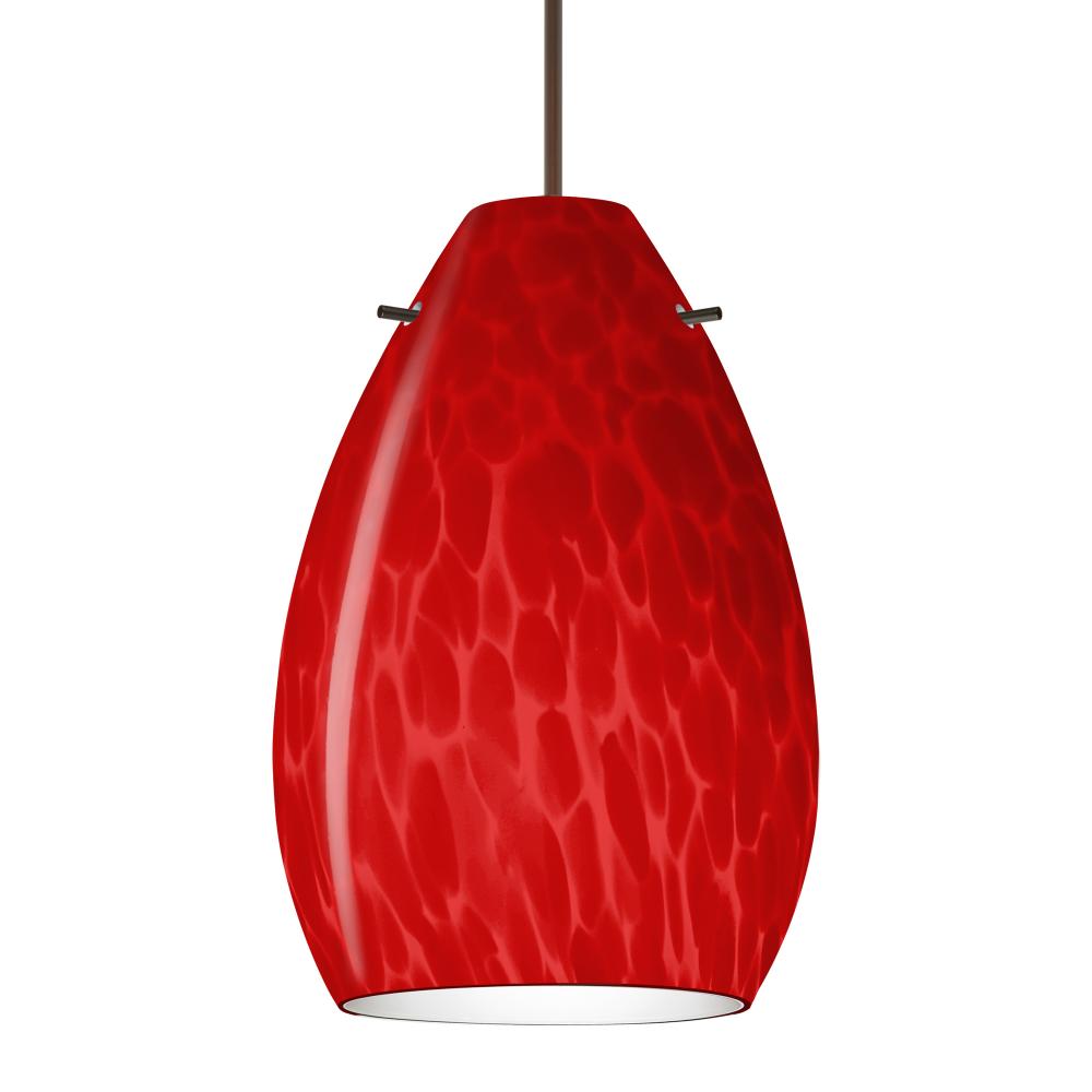 Besa, Pera 6 Cord Pendant, Red Cloud, Bronze Finish, 1x50W MAX GY6.35 Base