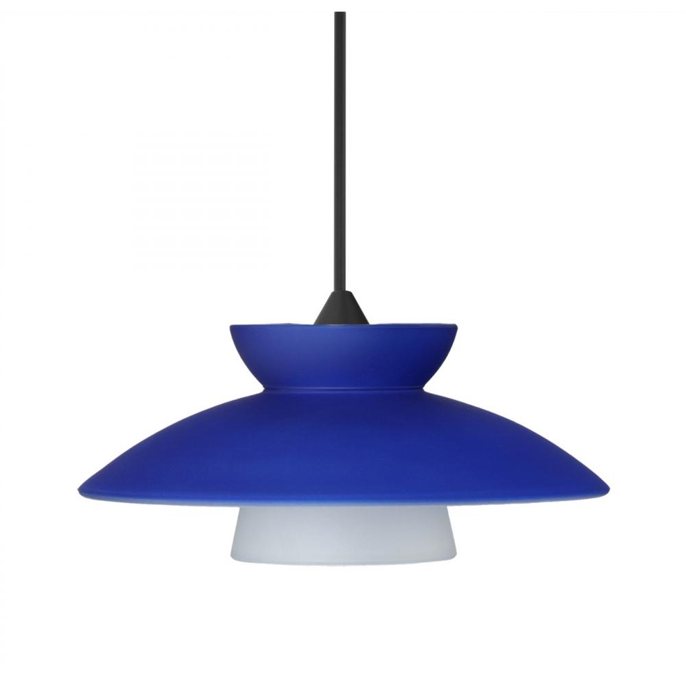 Besa Pendant Trilo 7, Black Finish, Blue Matte 1x50W MAX GY6.35 Base