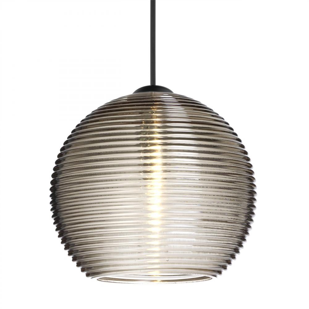 Besa Pendant Kristall 6, Black Finish, Smoke 1x5W LED