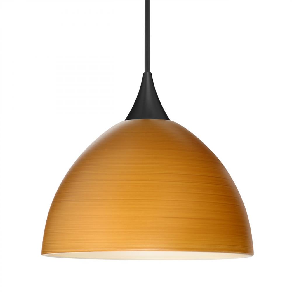 Besa Pendant Brella, Black Finish, Oak 1x5W LED