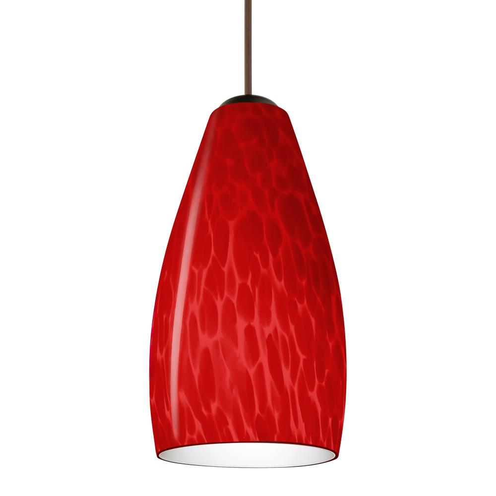 Besa, Karli Cord Pendant, Red Cloud, Bronze Finish, 1x50W MAX GY6.35 Base