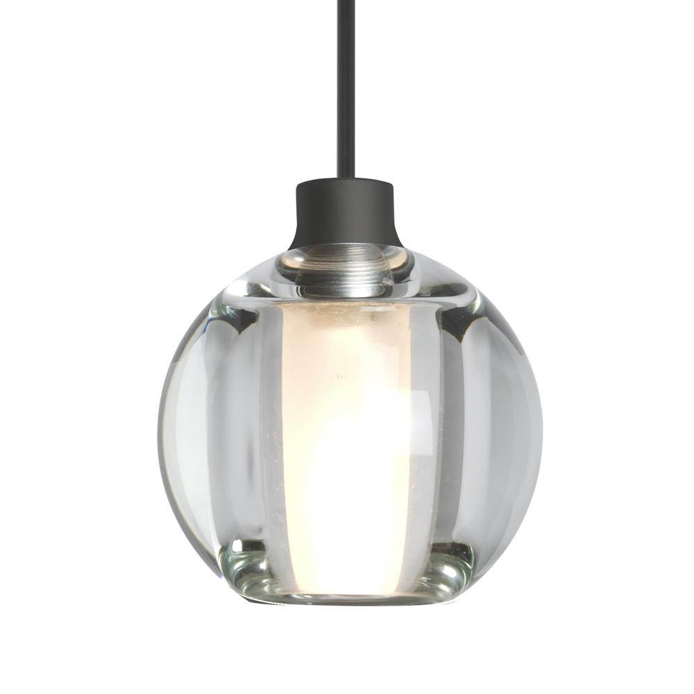 Besa Boca 5 Pendant, Clear, Black Finish, 1x3W LED