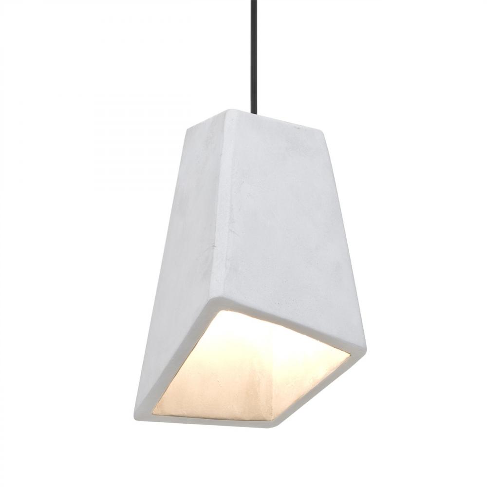 Besa Skip Pendant, White, Black Finish, 1x9W LED