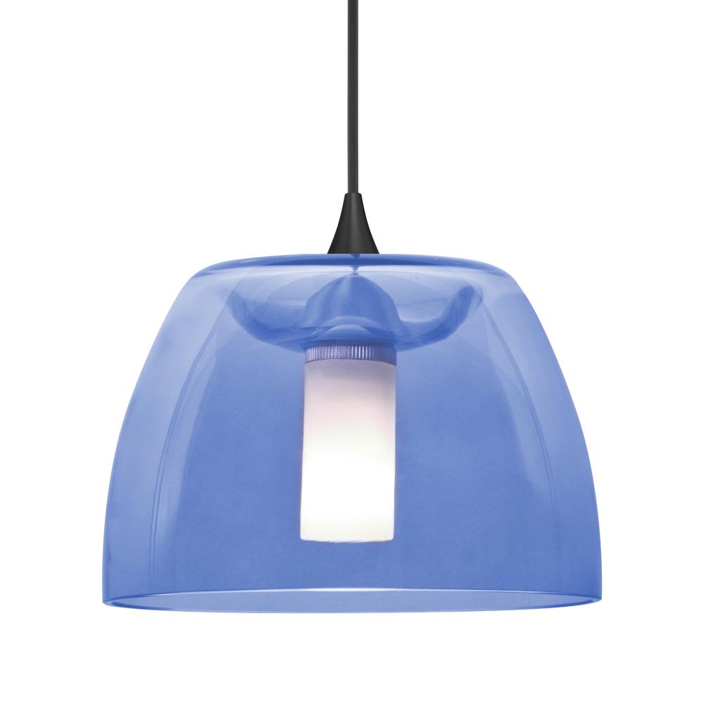 Besa Spur Pendant, Blue, Black Finish, 1x3W LED