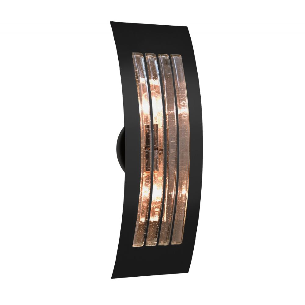 Besa, Sail Wall Sconce,Smoke Bubble, Black Finish, 2x5W LED Filament