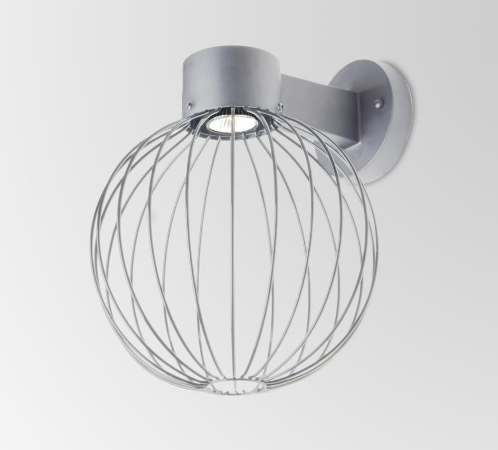 Besa, Sultana Globe Wall Sconce, Silver Finish, 1x4W LED