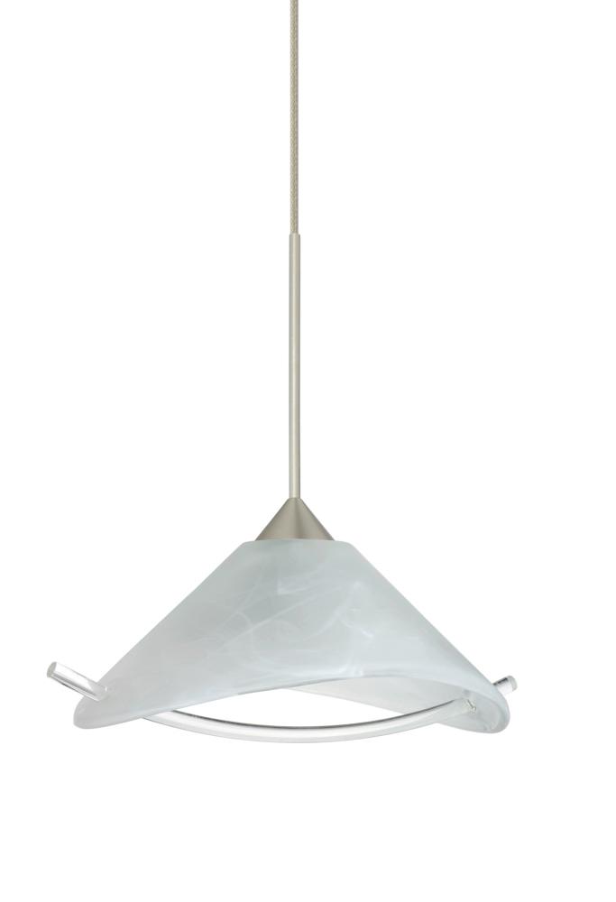 Besa Pendant For Multport Canopy Hoppi Satin Nickel Marble/Clear 1x50W Halogen