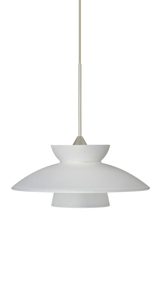 Besa Pendant For Multiport Canopy Trilo 7 Satin Nickel Frost 1x50W Halogen