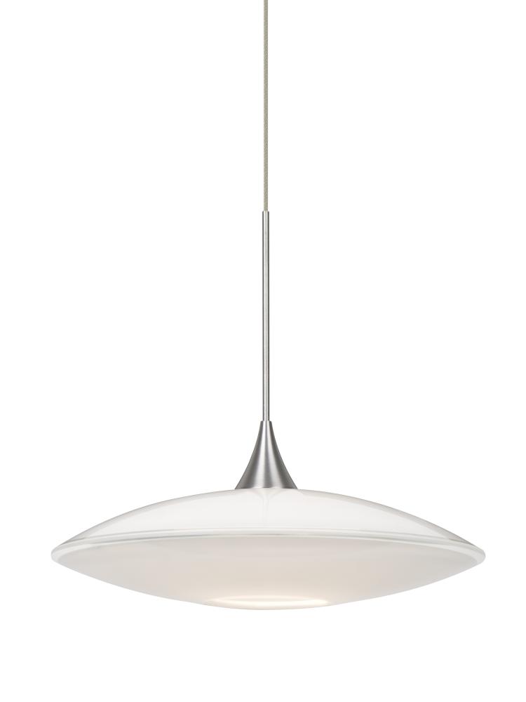 Besa Pendant For Multiport Canopy Spazio Satin Nickel Opal Glossy 1x50W Halogen