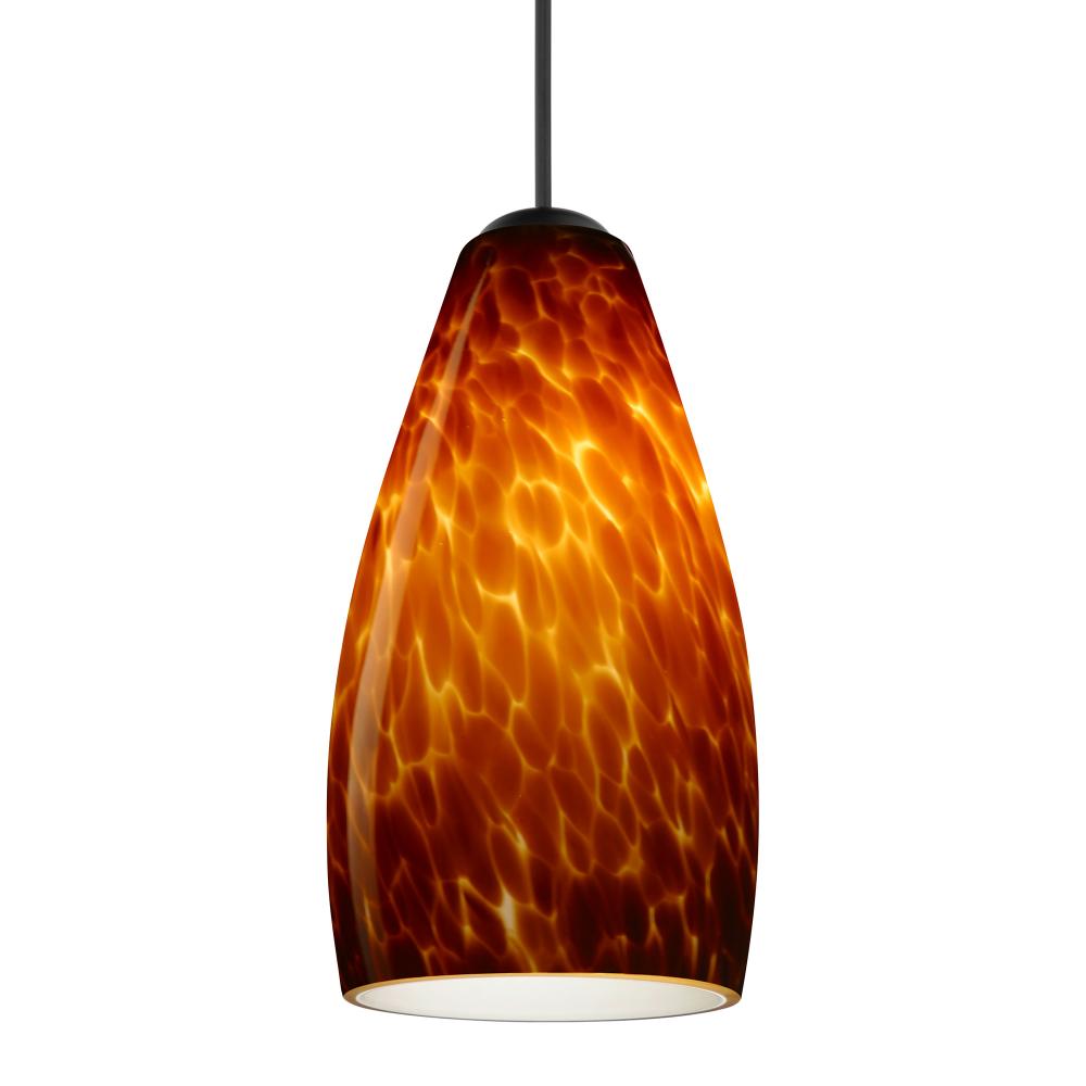 Besa Pendant For Multiport Canopy Karli, Black Finish, Amber Cloud 1x5W LED