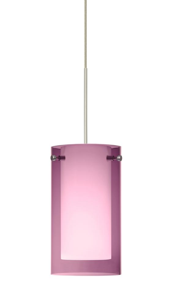 Besa Pendant For Multiport Canopy Pahu 4 Satin Nickel Transparent Amethyst/Opal 1x5W