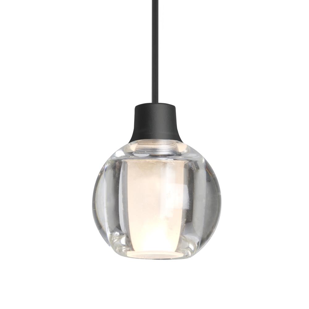 Besa Boca 3 Pendant For Multiport Canopies, Clear, Black Finish, 1x35W MAX GY6.35 Base