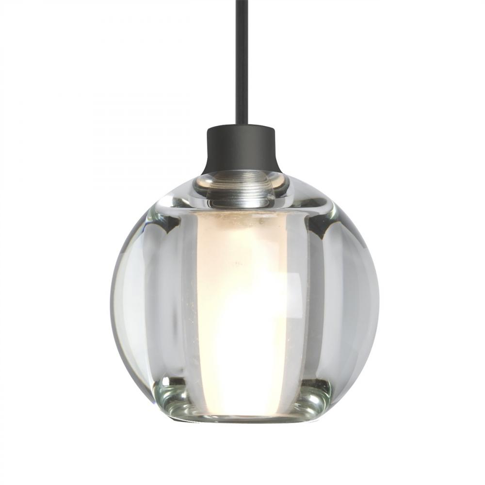 Besa Boca 5 Pendant For Multiport Canopies, Clear, Black Finish, 1x3W LED