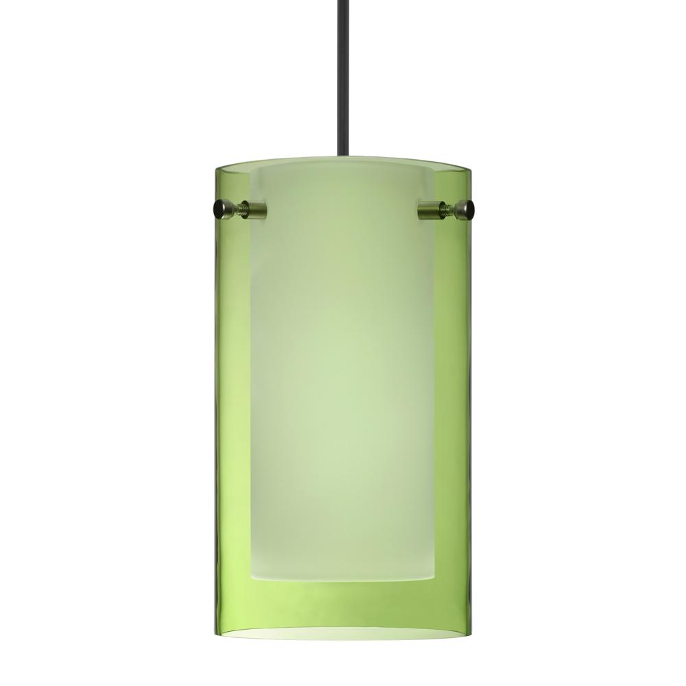 Besa Pendant For Multiport Canopy Pahu 4, Black Finish, Transparent Olive/Opal 1x5W LED