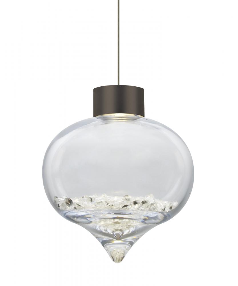 Besa Terra Cord Pendant For Multiport Canopy, Clear Crystals, Bronze Finish, 1x3W LED