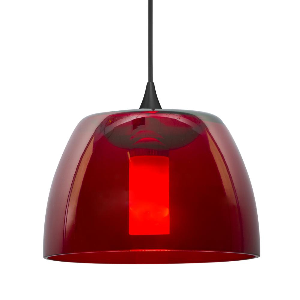 Besa Spur Pendant, Red, Black Finish, 1x35W MAX GY6.35 Base