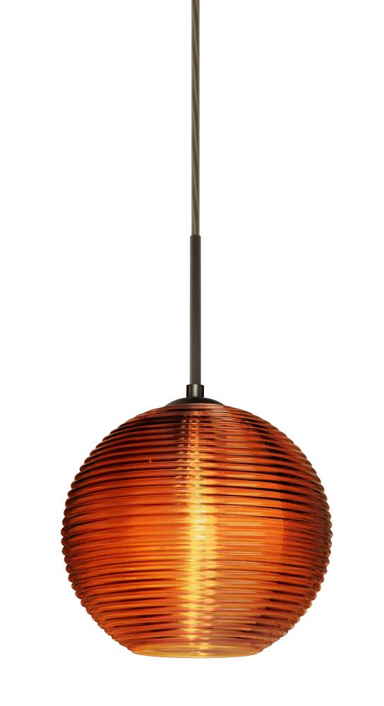 Besa Kristall 8 Pendant For Multiport Canopy Bronze Amber 1x75W Medium Base