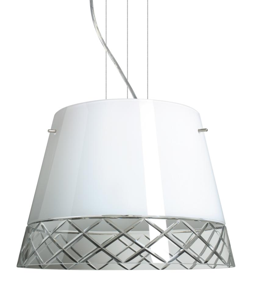 Besa Pendant Amelia 15 Satin Nickel White/Hand-Cut 3x100W A19