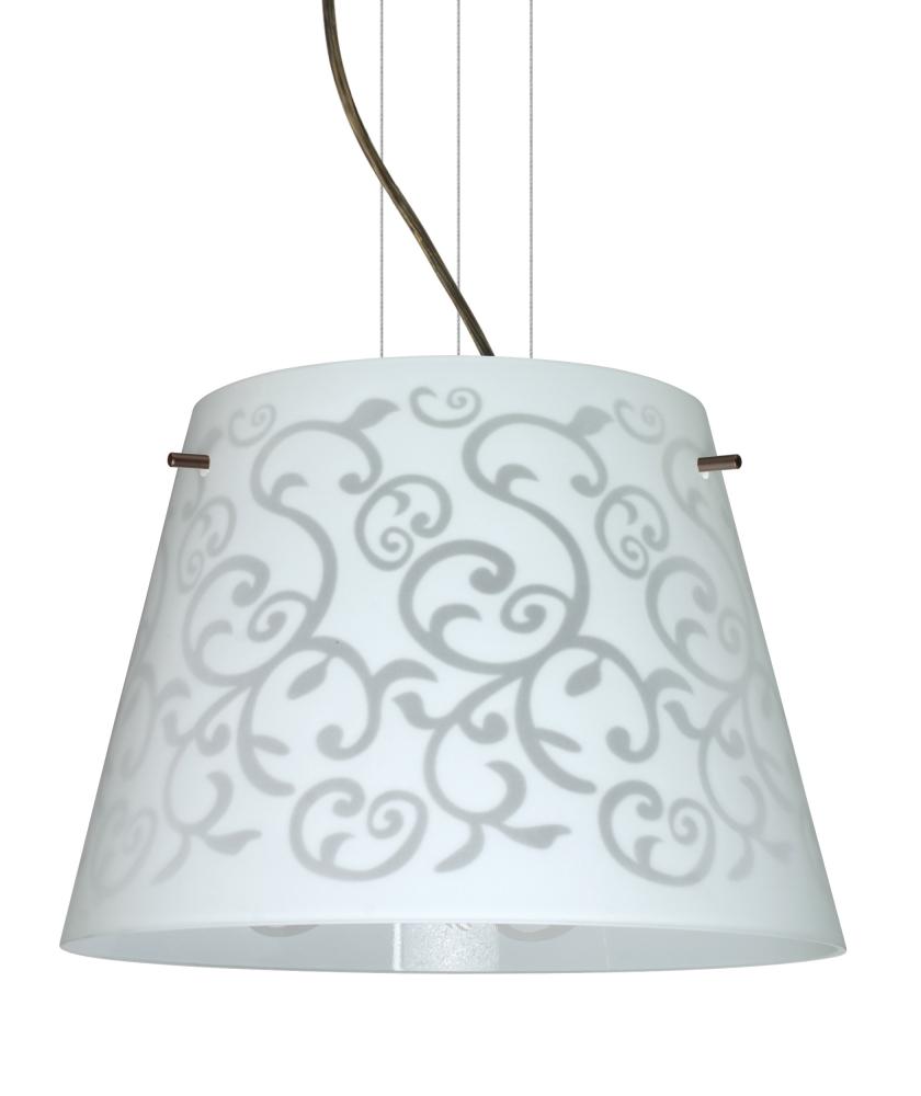 Besa Pendant Amelia 15 Bronze White Damask 3x100W A19