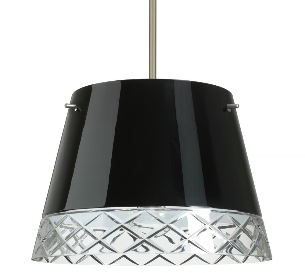 Besa Amelia 18 LED Pendant 1KT Black/Hand-Cut Satin Nickel 3x11W LED