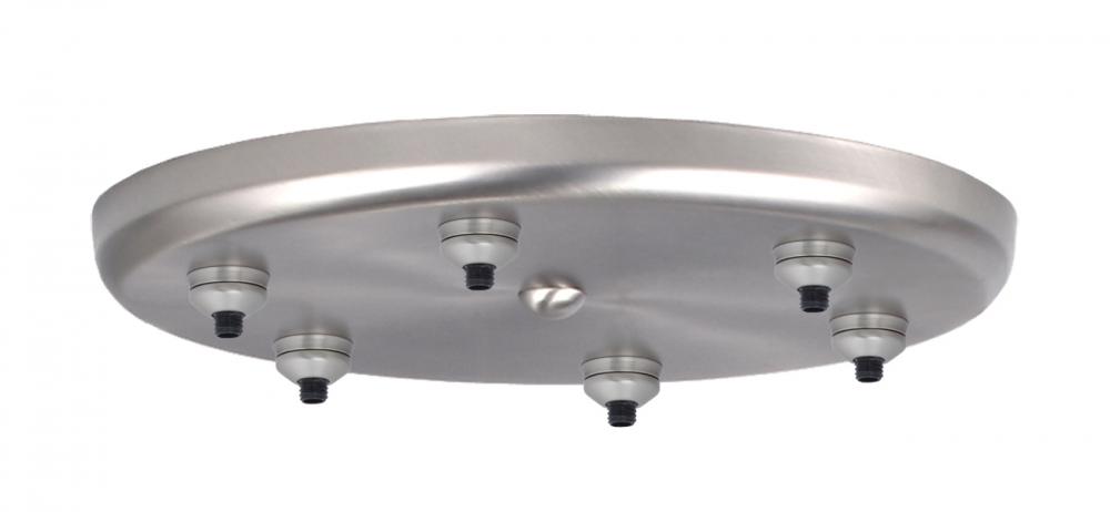 Besa 6-Light Round Canopy Satin Nickel