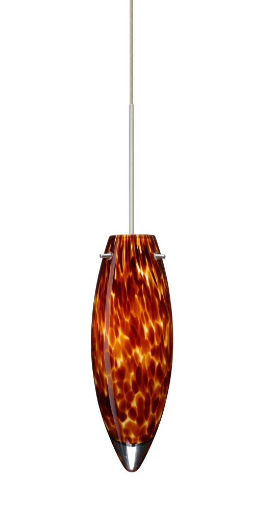 Besa Pendant Juliette Satin Nickel Amber Cloud 1x35W Halogen