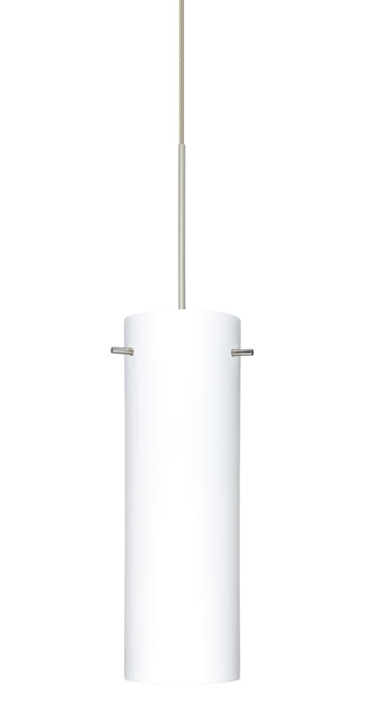 Besa Copa Pendant, Opal Matte, Satin Nickel, 1x5W LED