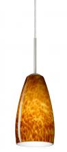 Besa Lighting 1BC-150918-LED-SN - Besa Chrissy Pendant Satin Nickel Amber Cloud 1x9W LED