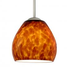 Besa Lighting 1BC-412218-MED-SN - Besa Bolla Pendant Amber Cloud Satin Nickel 1x40W MAX E26 Base