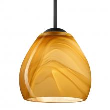 Besa Lighting 1BC-4122HN-MED-BK - Besa Bolla Pendant Honey Black 1x40W MAX E26 Base