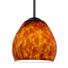 Besa Lighting 1BT-412218-MED-BK - Besa Bolla Pendant Amber Cloud Black 1x40W MAX E26 Base